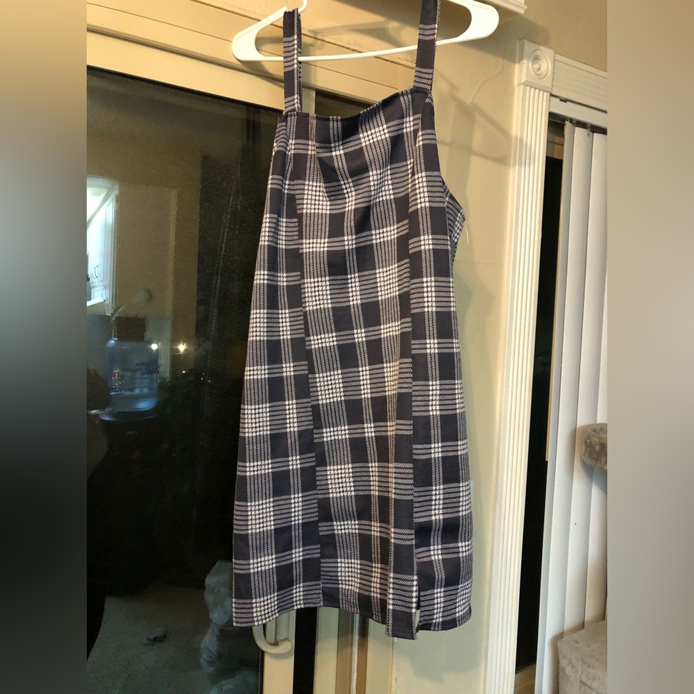Blue Checkered Dress for Women